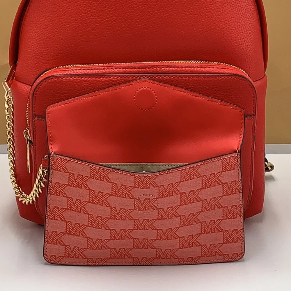 MICHAEL KORS DARK SANGRIA Maisie Medium Pebbled Leather 2-in-1 Backpack